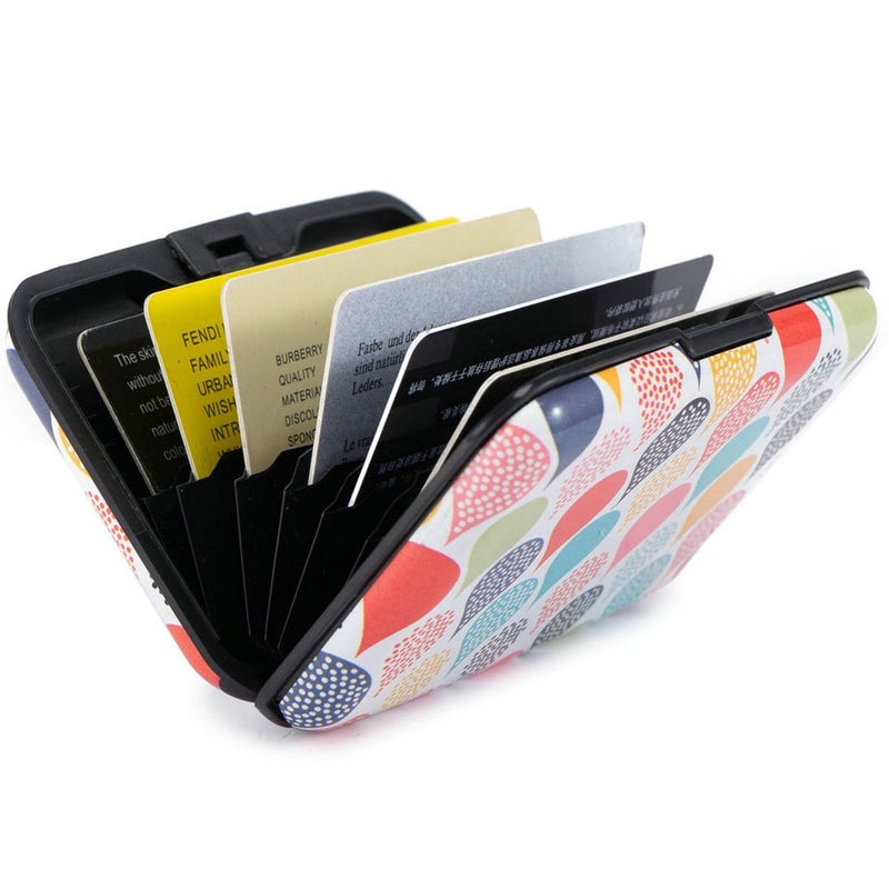ELFISH محفظة ELFISH ميني RFID من الألمنيوم لحمل بطاقات الائتمان وحالات بطاقات العمل للرجال والنساء (خرز ملون) - Image 3